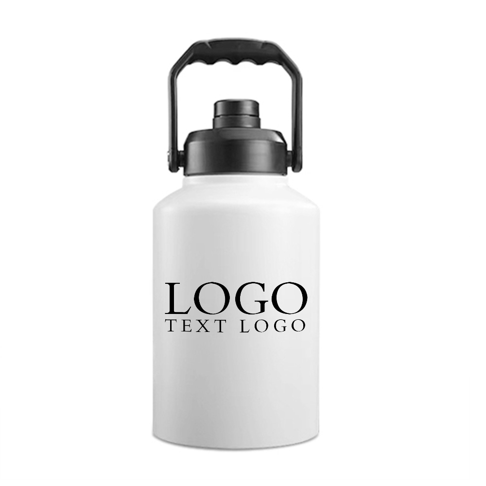 White Promo 67oz Water Bottle Double Walled Jug With Logo