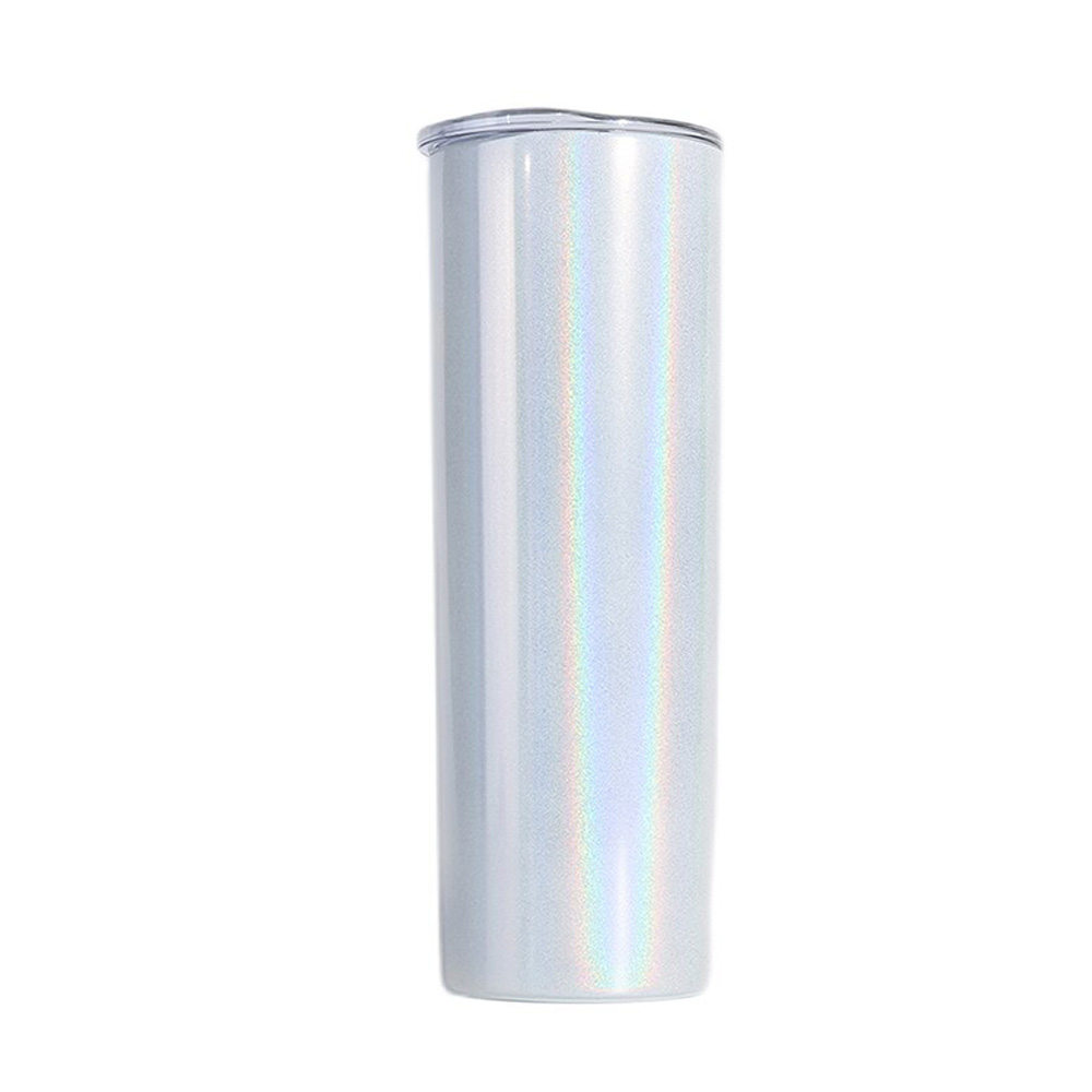 White Promo Stainless Water Shine BOTTLE With Straws