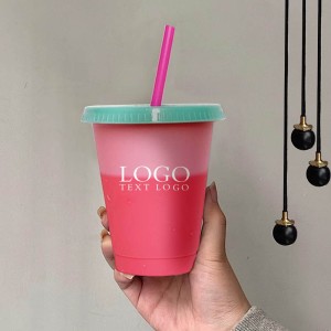 Promo 16oz Reusable Cold Drink Color Changing Cups