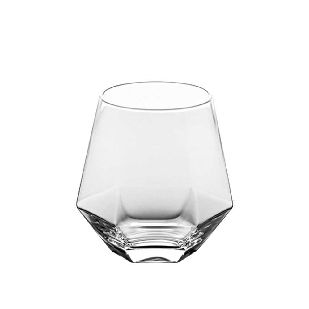 12 Oz Diamond Shape Plastic Whiskey Glass