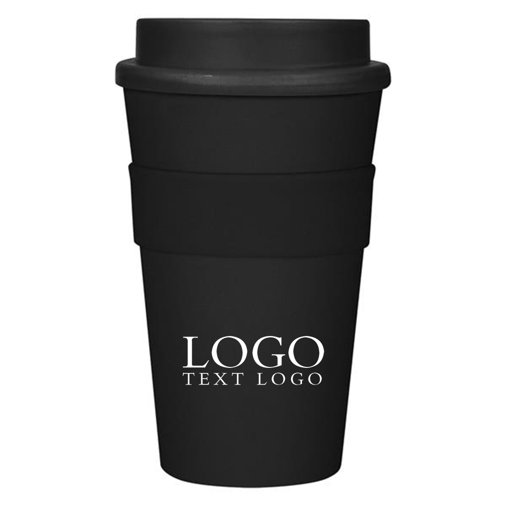 16 Oz Travel Tumbler with Screw-On Lid Black with Logo
