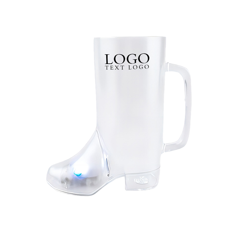 16oz  Beer Boot Mug Light-Up Drinking Glass With Logo