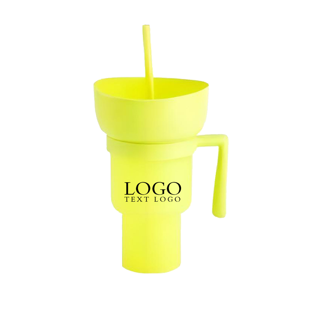 32oz Plastic Snack and Drink Cup Yellow With Logo