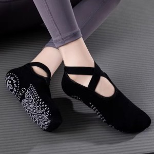 Promo Cotton Yoga Pilates Socks Non-Slip with Strap