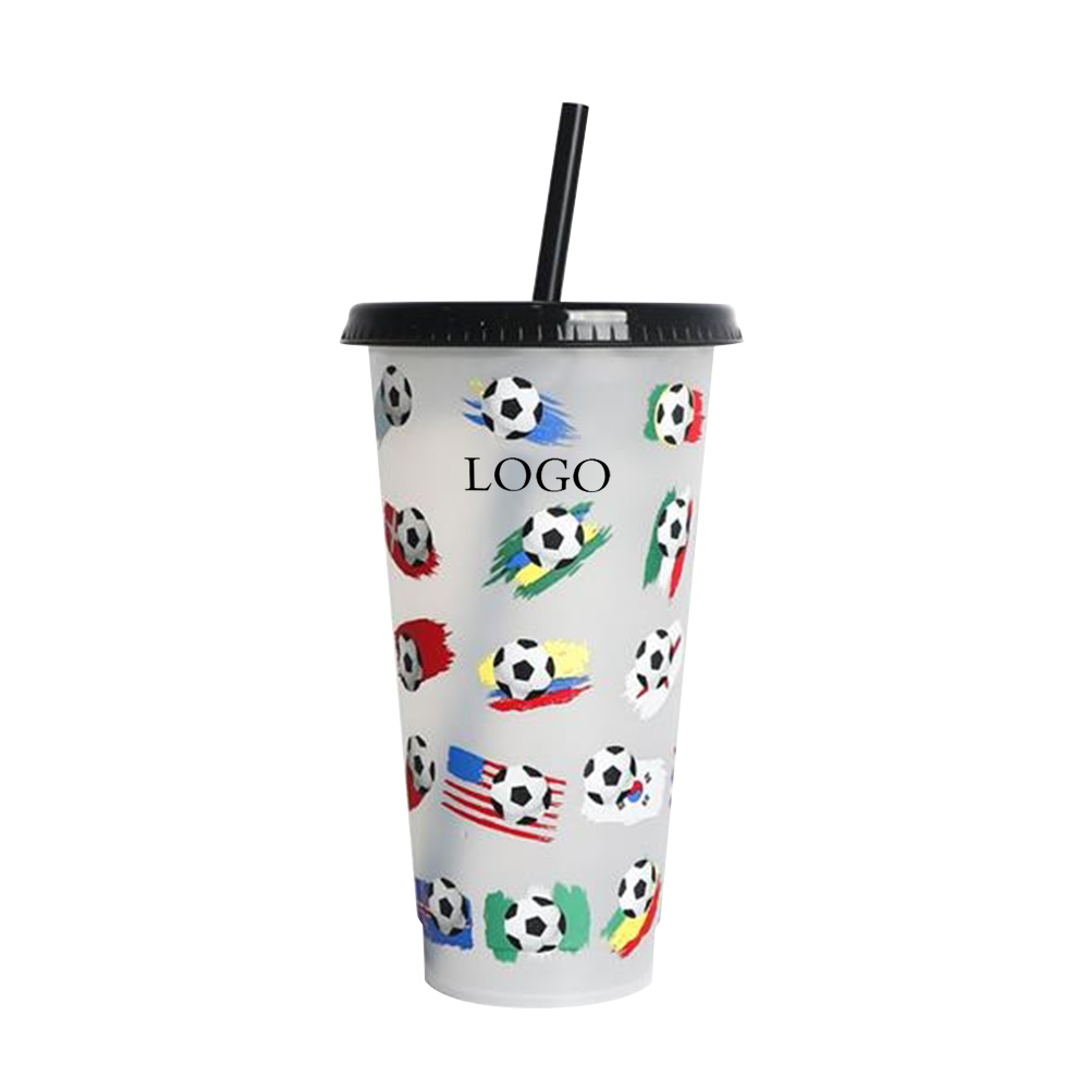 Black Promo 24Oz Color Changing Reusable Cup With Logo