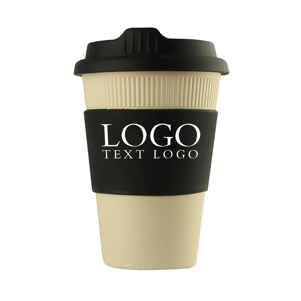 Black Promo Plastic Travel Coffee Cups With Logo
