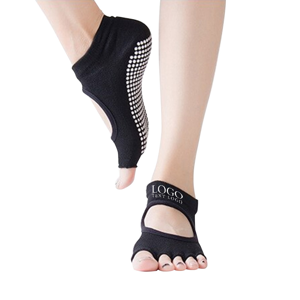 Black Promo Yoga Socks With Logo