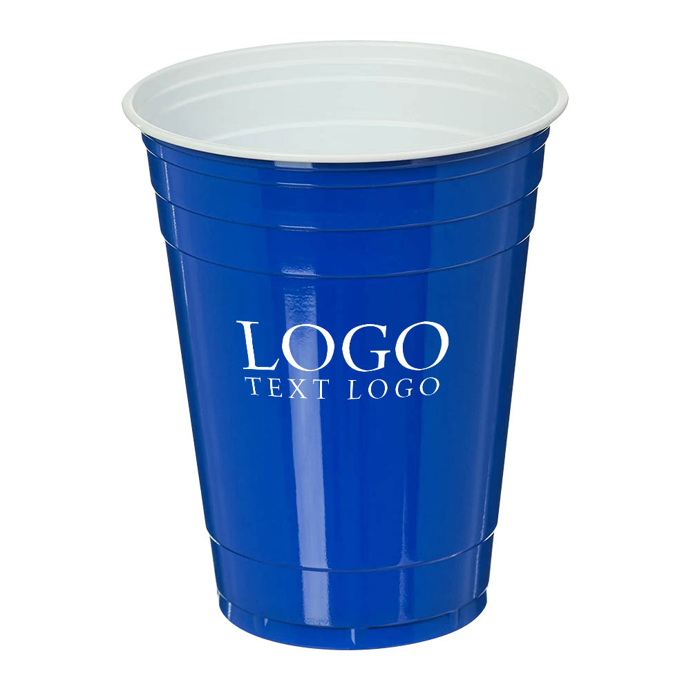 Blue Promo 12 oz Reusable Party Cups With Logo