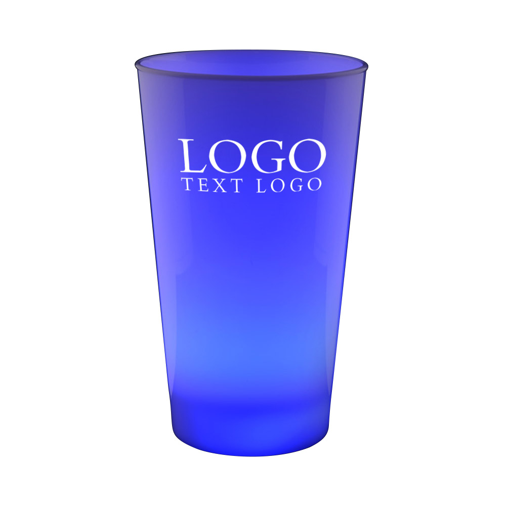 Blue Promo 12oz LED Glow Cup With Logo