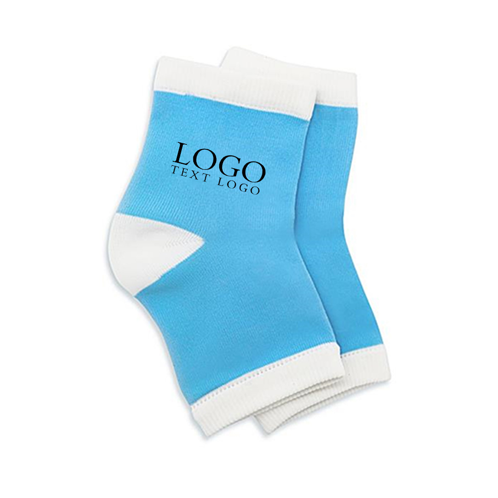 Blue Promo Gel Heel Socks With Logo