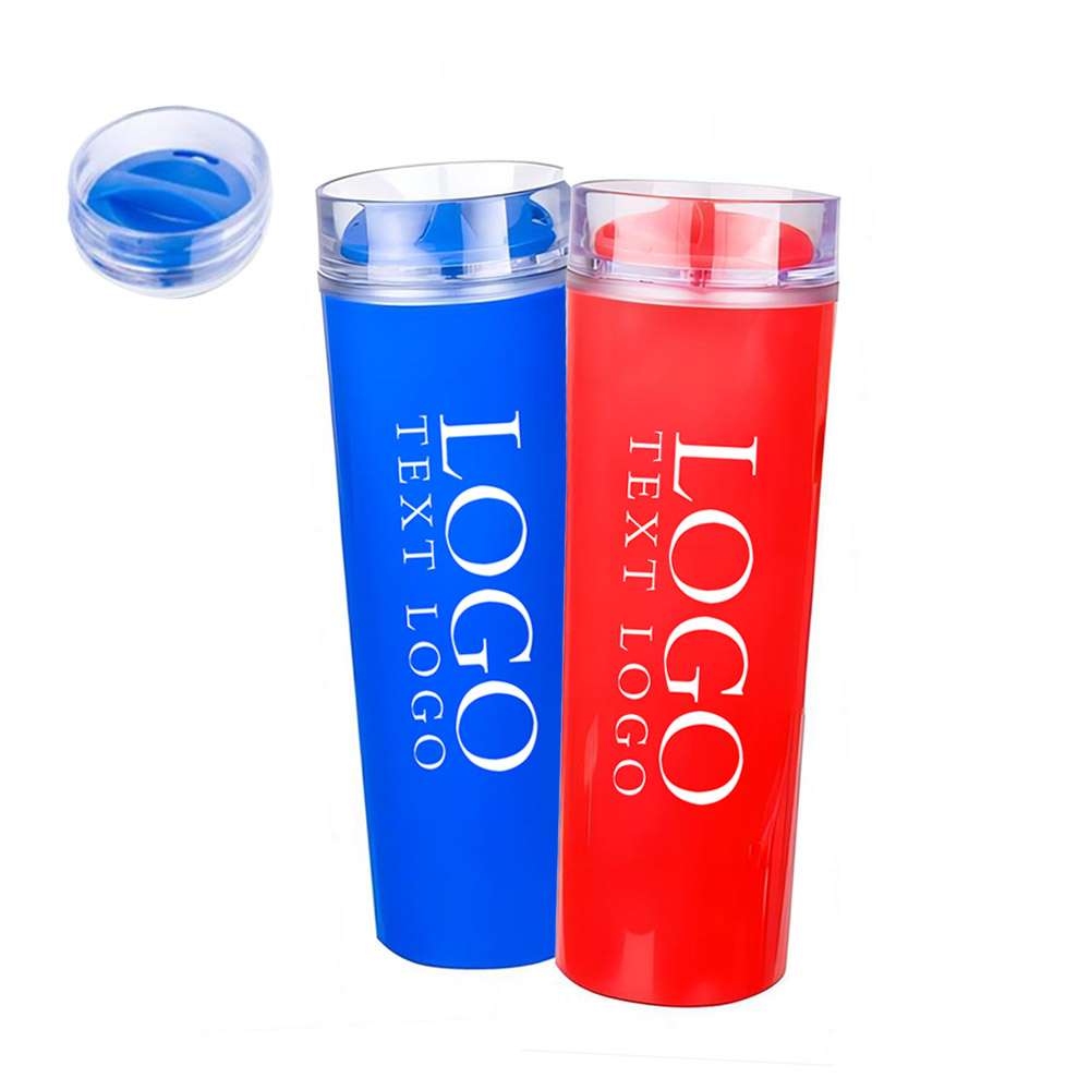 Custom 14oz Double Spill-Proof Plastic Mug With Screw-On Lid Group With logo