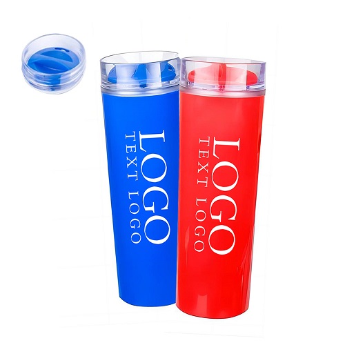 Custom 14oz Double Spill-Proof Plastic Mug With Screw-On Lid