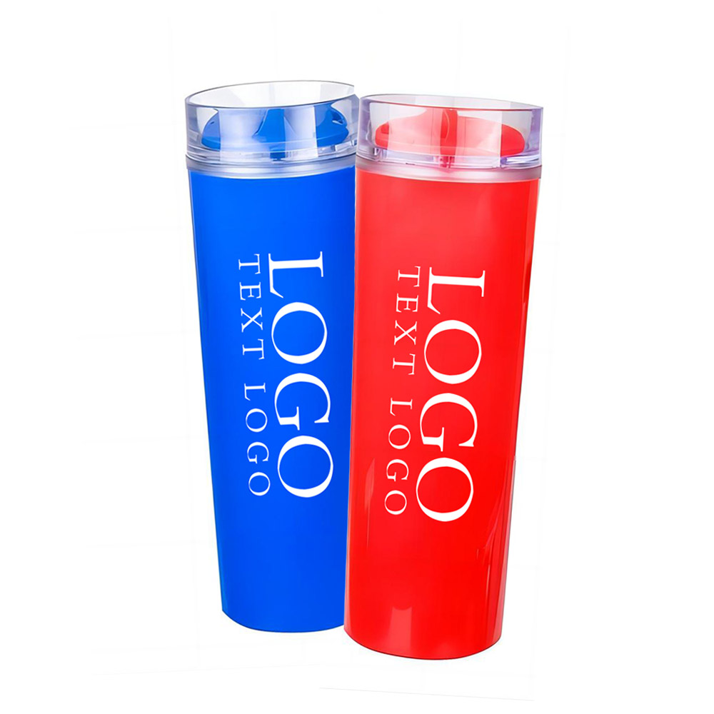 Custom 14oz Double Spill-Proof Plastic Mug With Screw-On Lid Group 