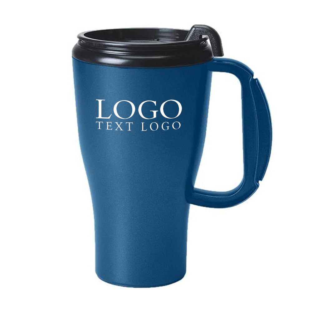 Custom 16 Oz Insulated Omega Mug Blue with Logo