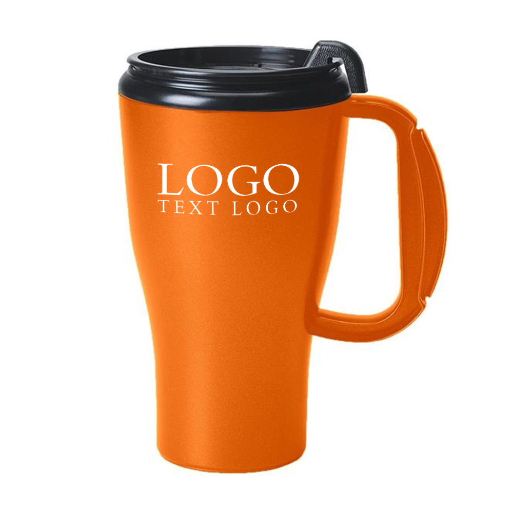 Custom 16 Oz Insulated Omega Mug Orange with Logo
