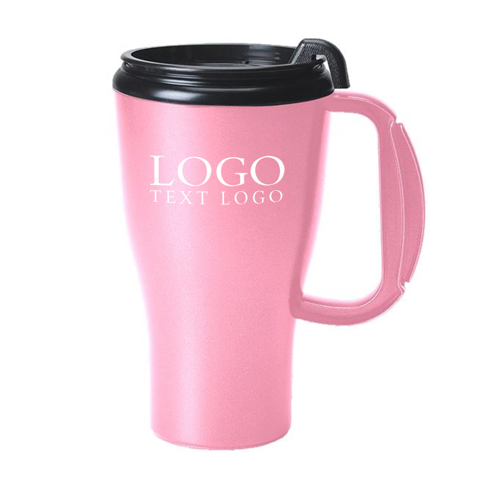 Custom 16 Oz Insulated Omega Mug Pink with Logo