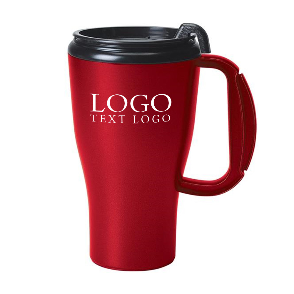 Custom 16 Oz Insulated Omega Mug Red with Logo