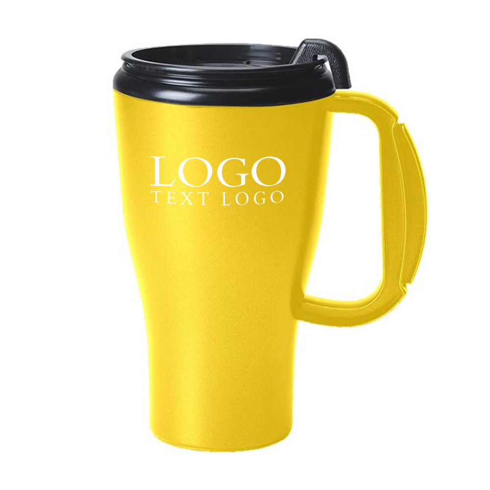 Custom 16 Oz Insulated Omega Mug Yellow with Logo