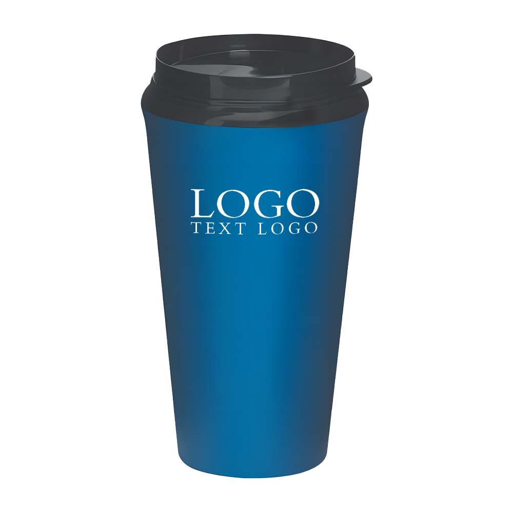 Custom 16 Oz Plastic Infinity Tumbler Blue with Logo