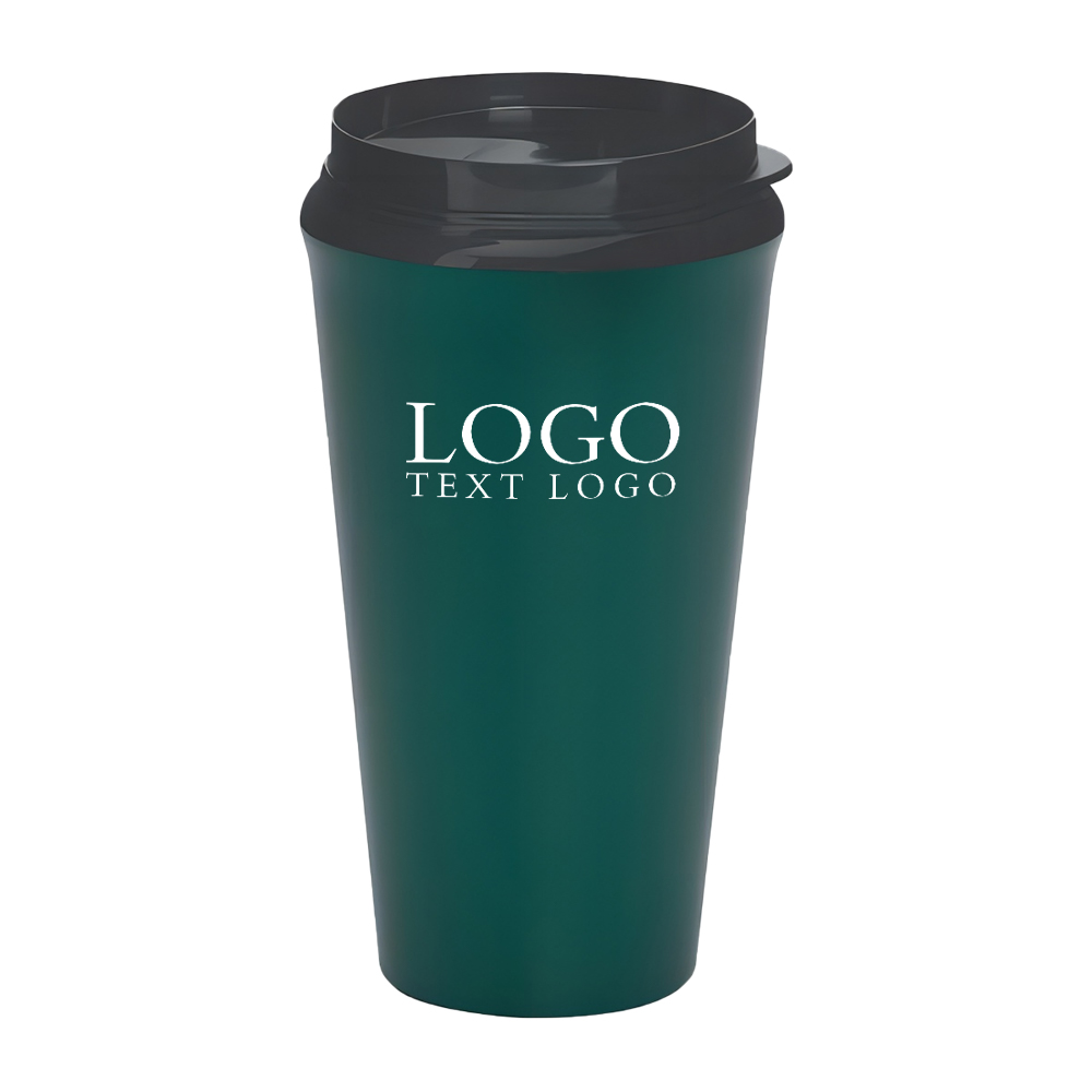 Custom 16 Oz Plastic Infinity Tumbler Green with Logo