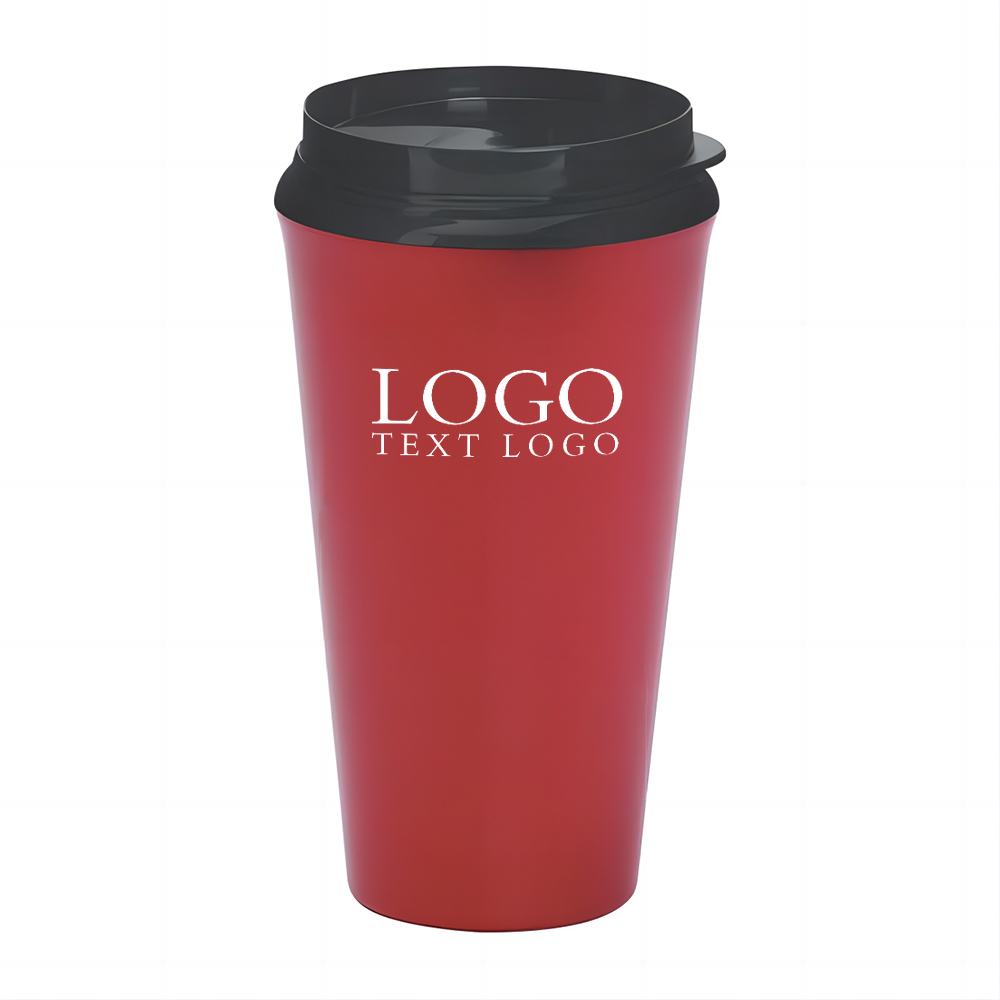 Custom 16 Oz Plastic Infinity Tumbler Red with Logo