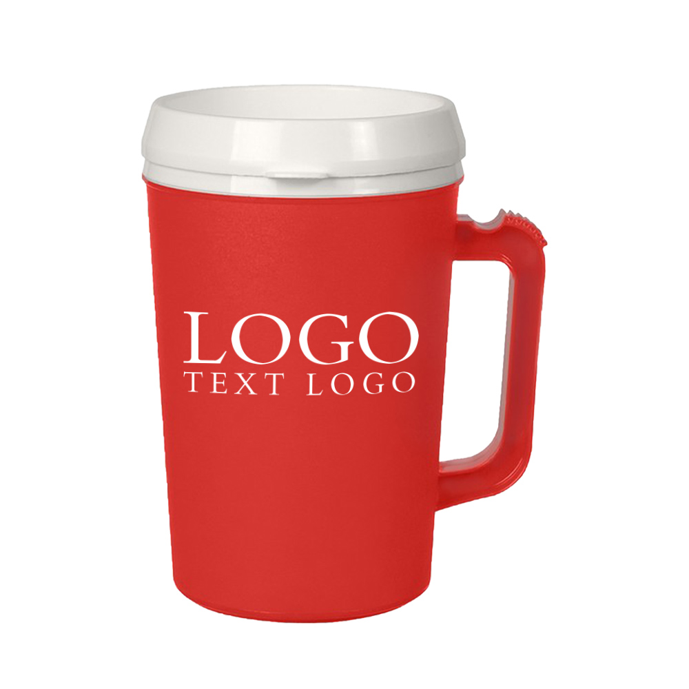 Custom 34 Oz Insulated Mug Red with Logo