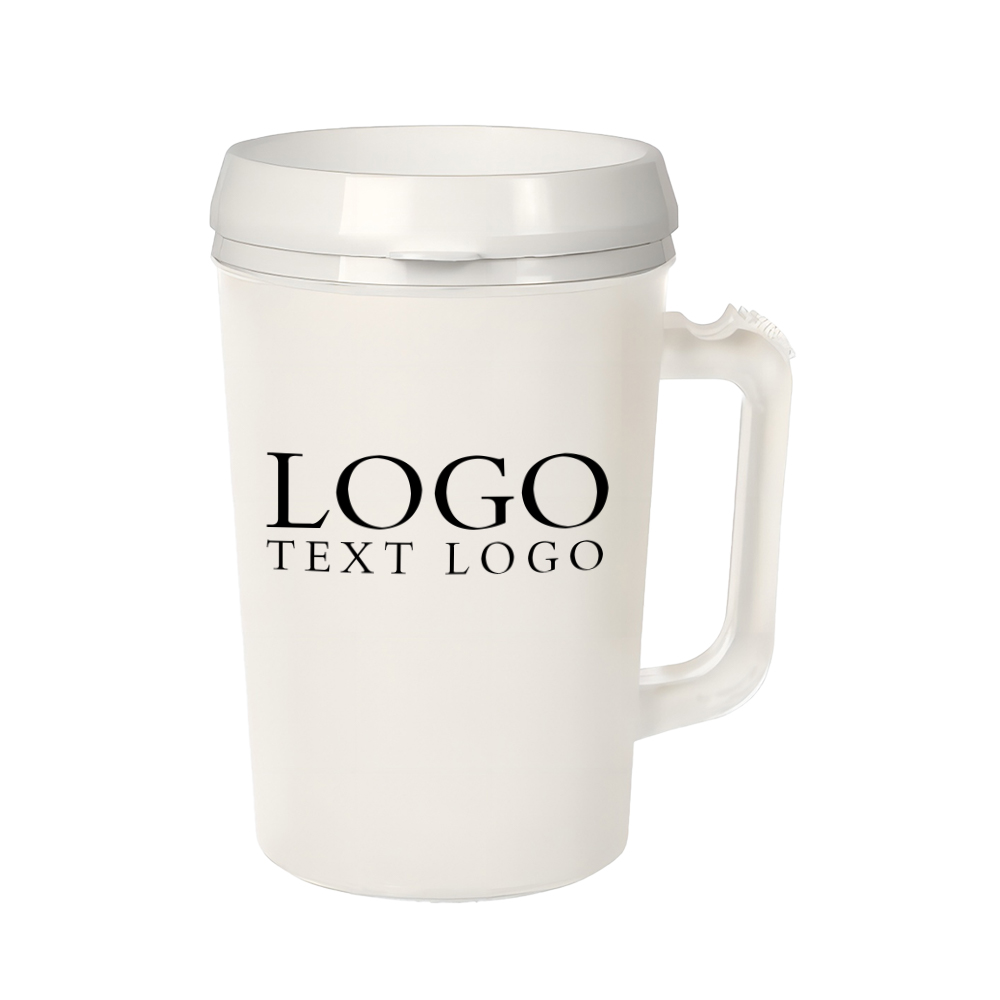 Custom 34 Oz Insulated Mug White with Logo