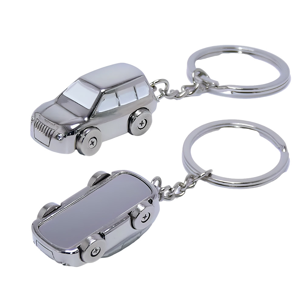 Custom Metal SUV Car Keychian Silver