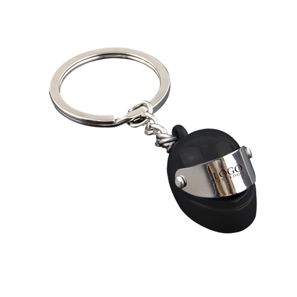 Custom Motorcycle Helmet Key Chain Black with Logo