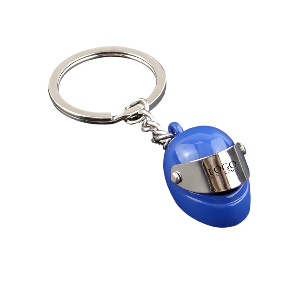Custom Motorcycle Helmet Key Chain Blue with Logo