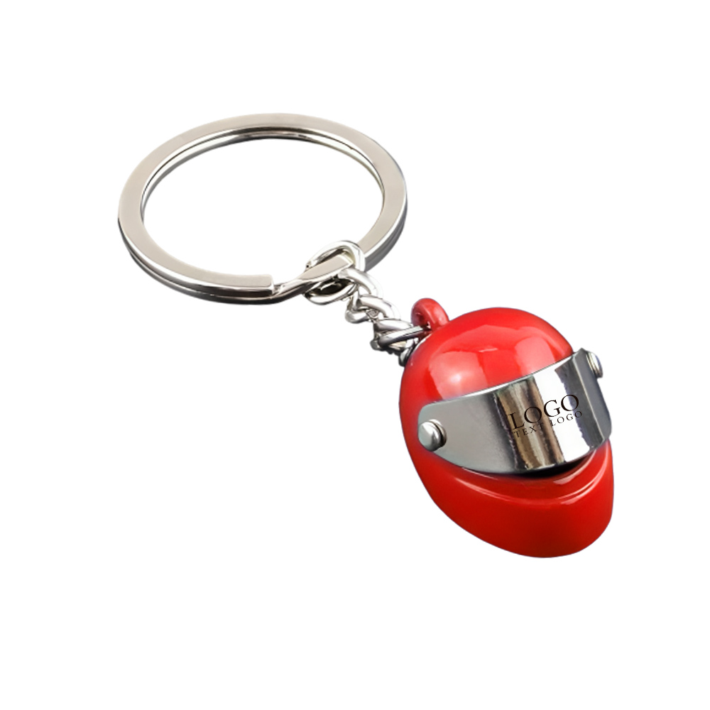 Custom Motorcycle Helmet Key Chain Red with Logo