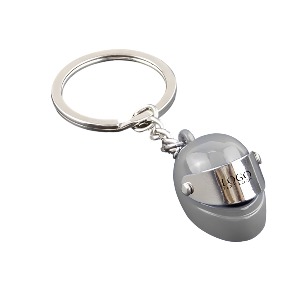 Custom Motorcycle Helmet Key Chain Silver with Logo