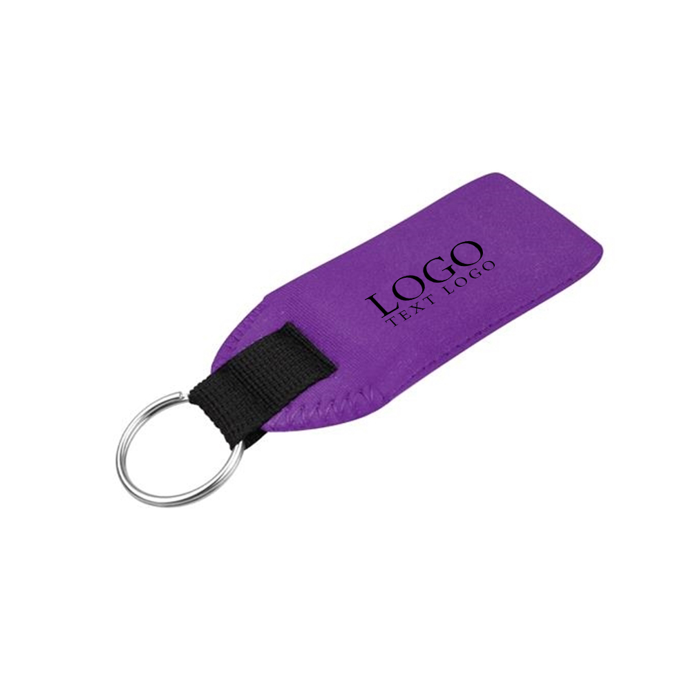 Custom Neoprene Floating Keychain Purple with Logo