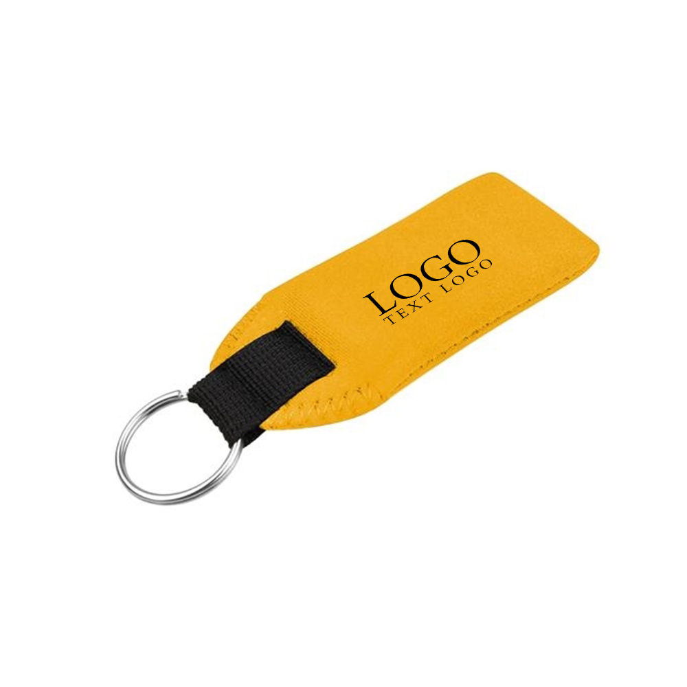 Custom Neoprene Floating Keychain Yellow with Logo