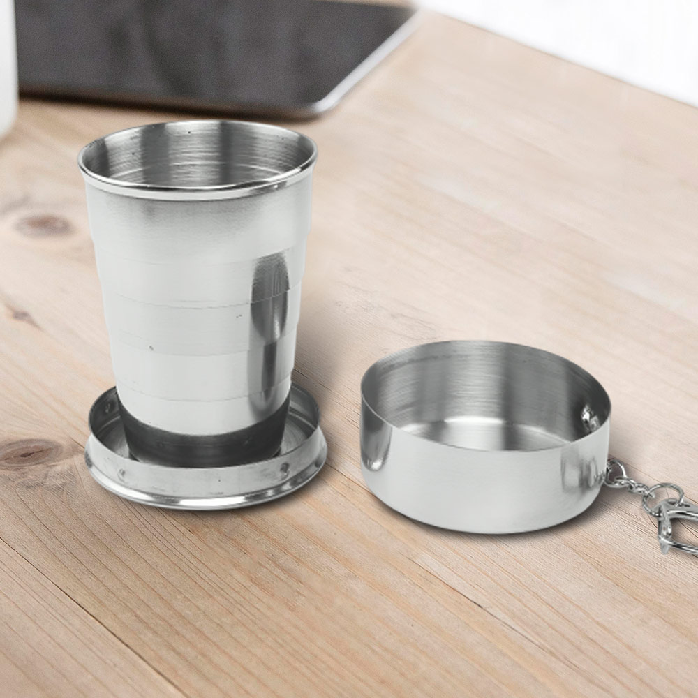 Giveaway Stainless Steel Collapsible Cup Keychain