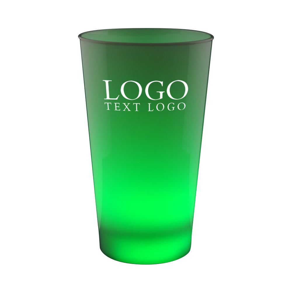 Green Promo 12oz LED Glow Cup With Logo