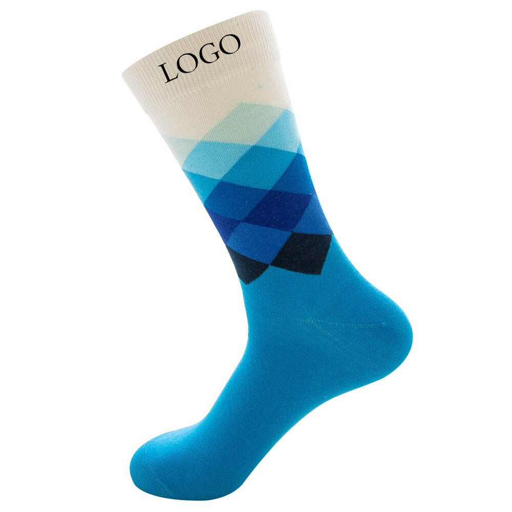 Light Blue Promo Knit Tube Stocking With Logo