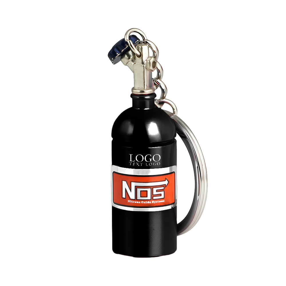 Nos Bottle Pill Box Container Keychain Black with Logo
