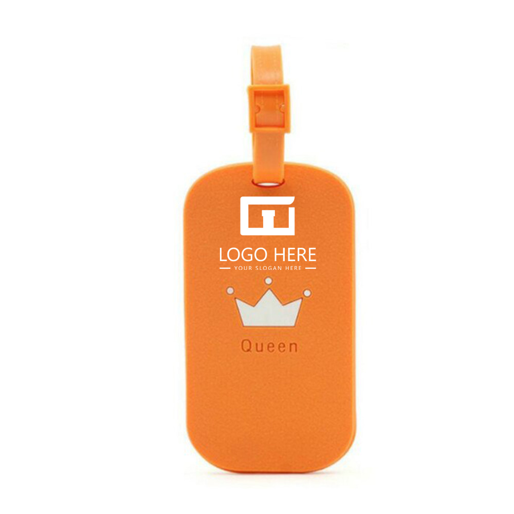 Orange Promo Frosted Silicone Luggage Tag With Logo