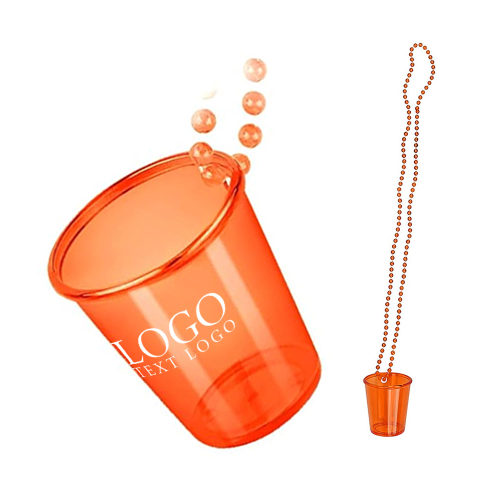Orange Promo Necklace With Shot Glass With Logo