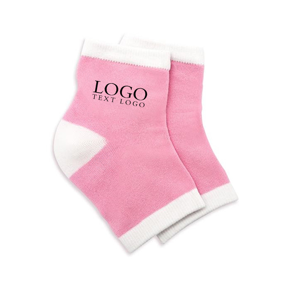 Pink Promo Gel Heel Socks  With Logo