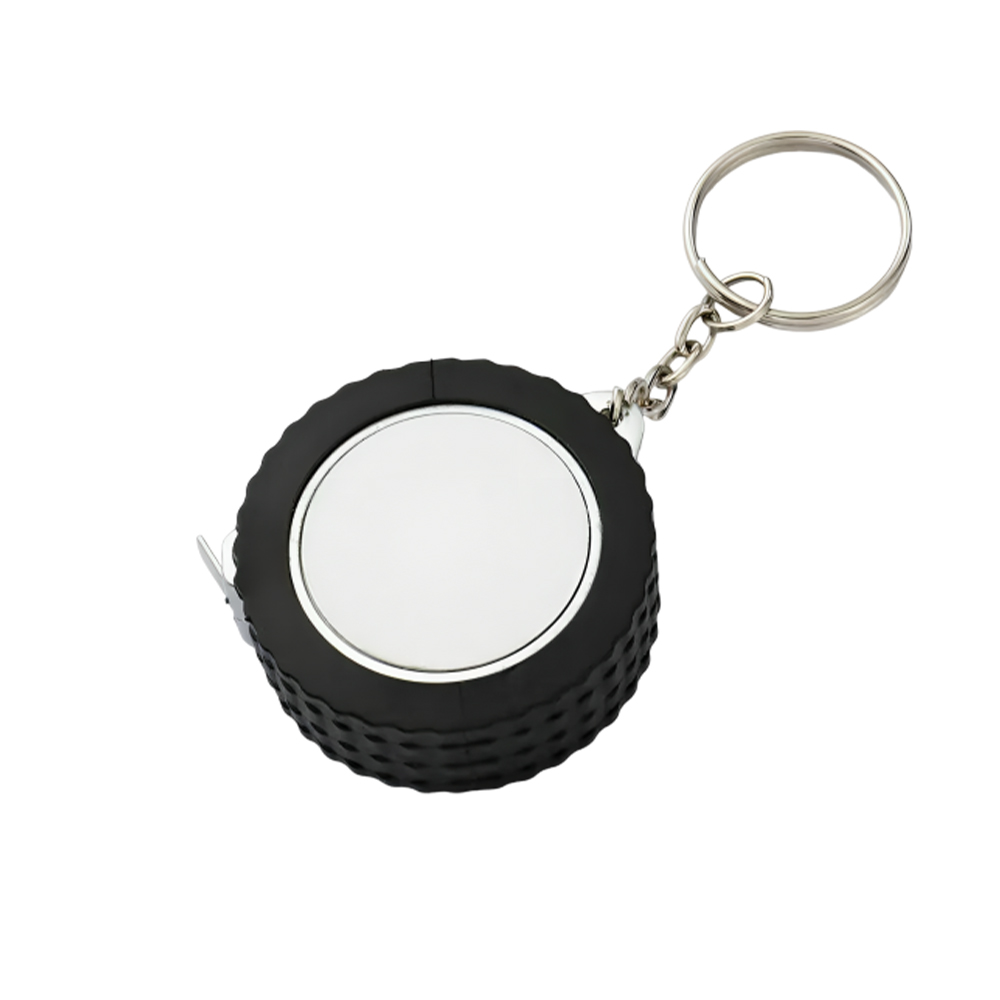 Plastic Tire Tape Measure Keychain Black