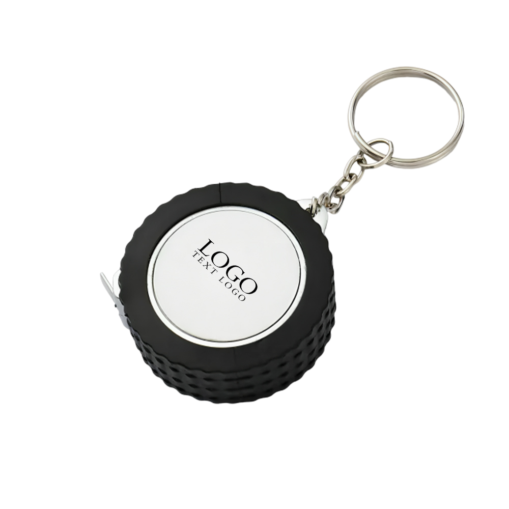 Plastic Tire Tape Measure Keychain Black with Logo