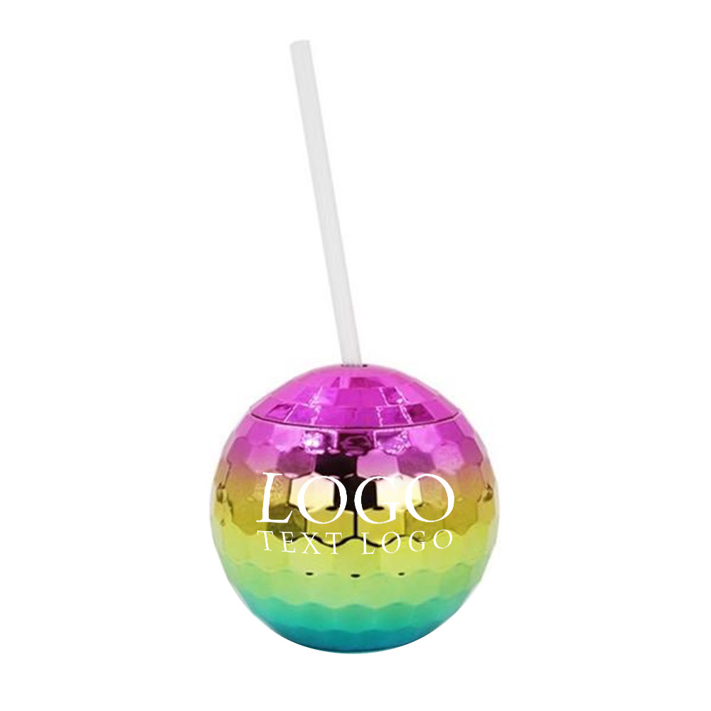 Promo 20 OZ Colorful Disco Ball Cup With Straw With Logo