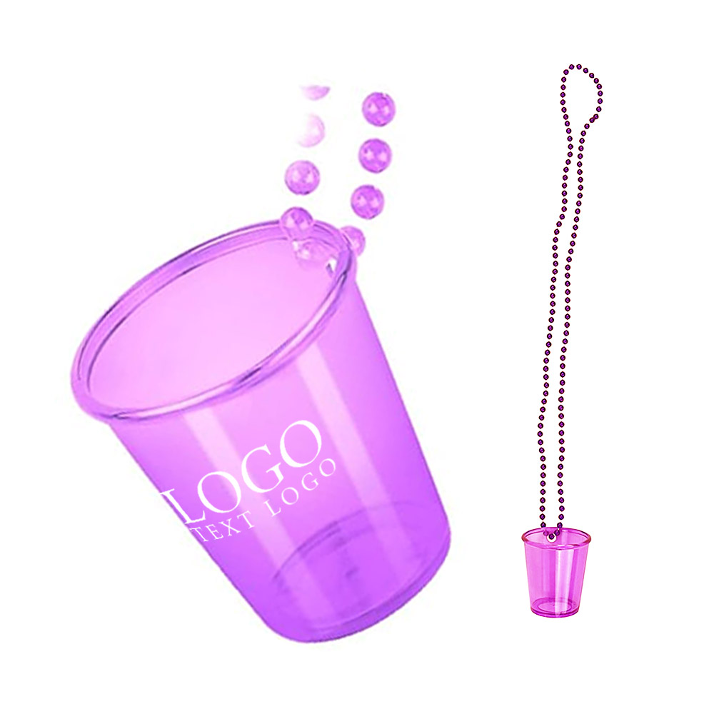 Purple Promo Necklace With Shot Glass With Logo