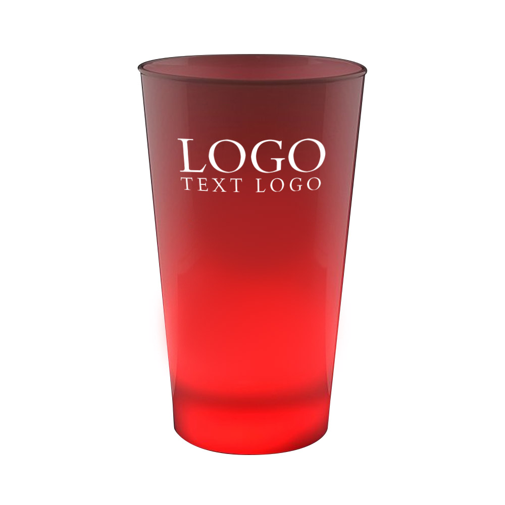 Red Promo 12oz LED Glow Cup With Logo