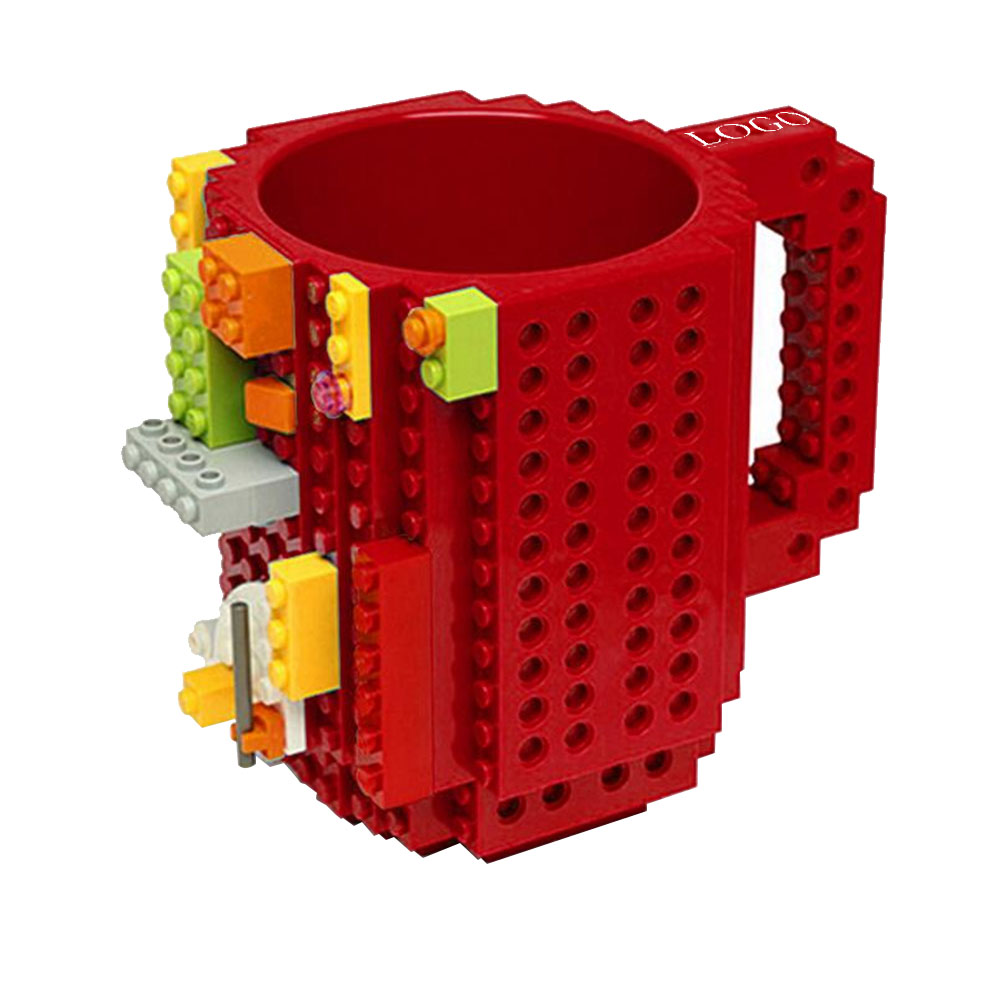 Red Promo Funny DIY Build-on Brick Coffee Mug With Logo