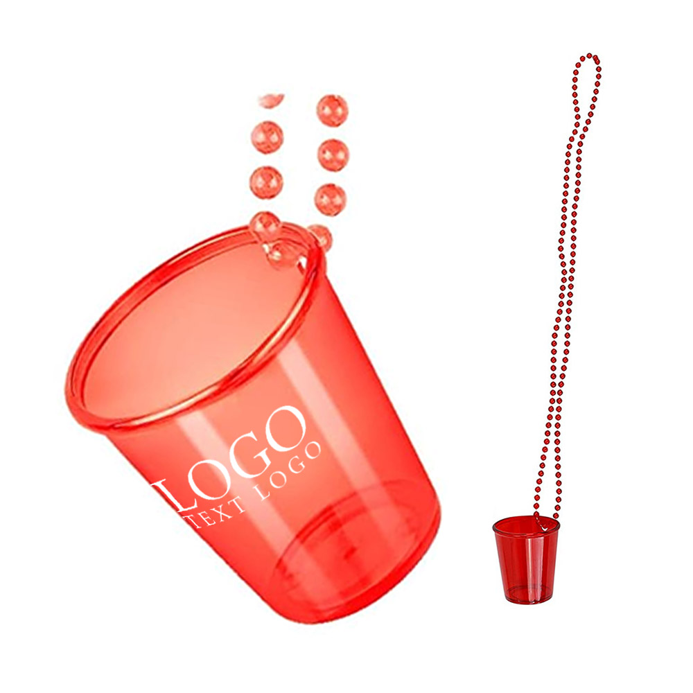 Red  Promo Necklace With Shot Glass With Logo