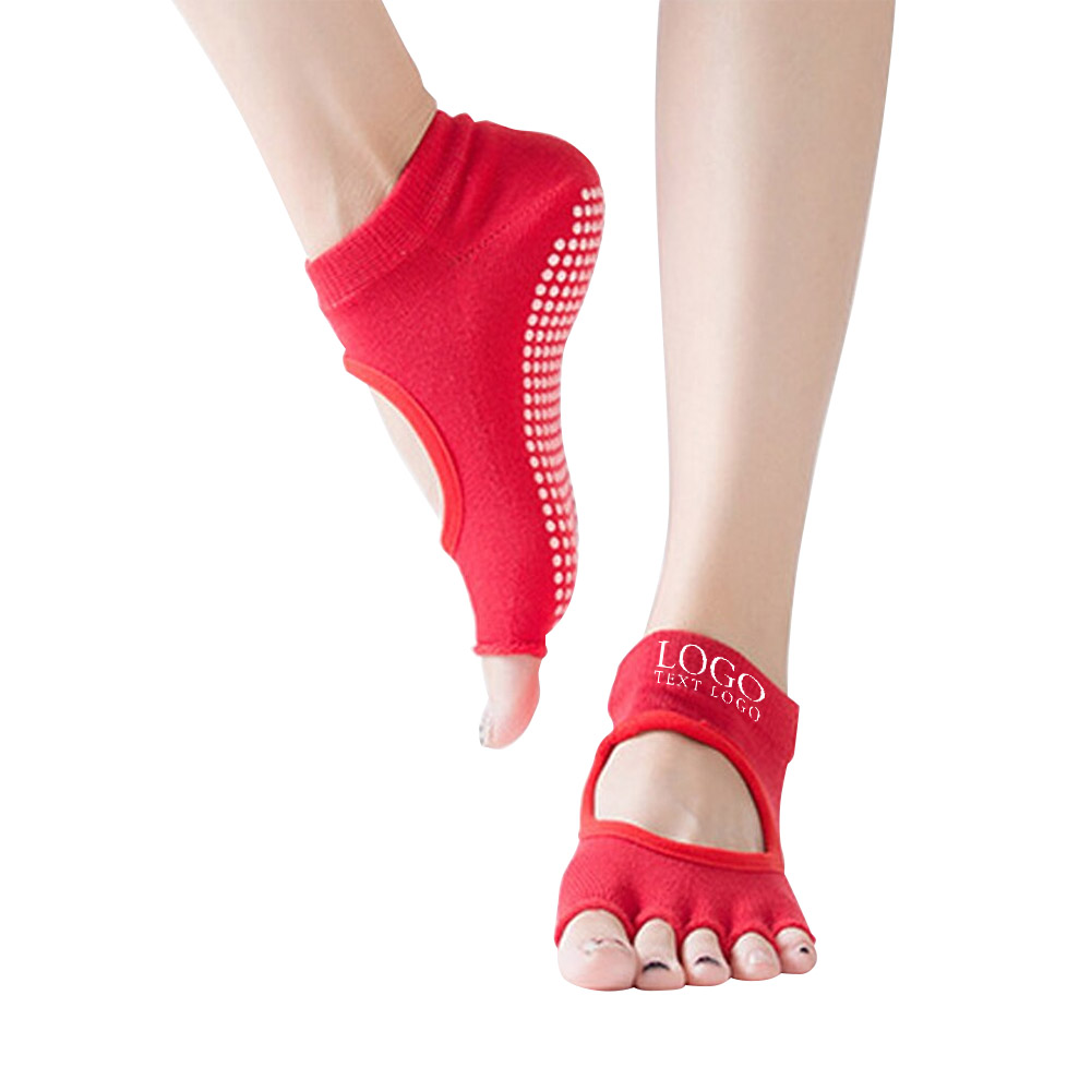 Red Promo Yoga Socks With Logo