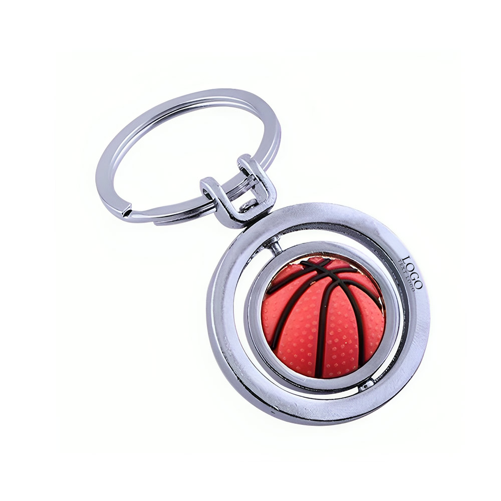 Rotating Basketball Keychain with Logo